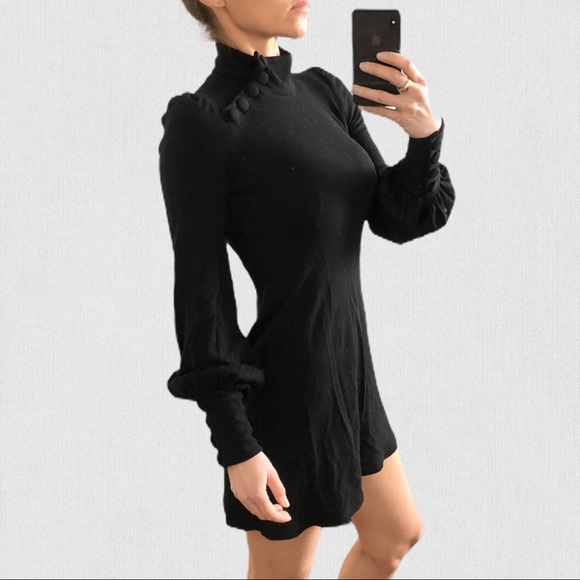 Jill Stuart wool turtleneck flared mini dress S - Picture 2 of 6